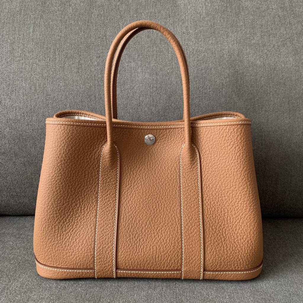 Hermes Garden Party 30 bag Negonda calfskin Light Brown