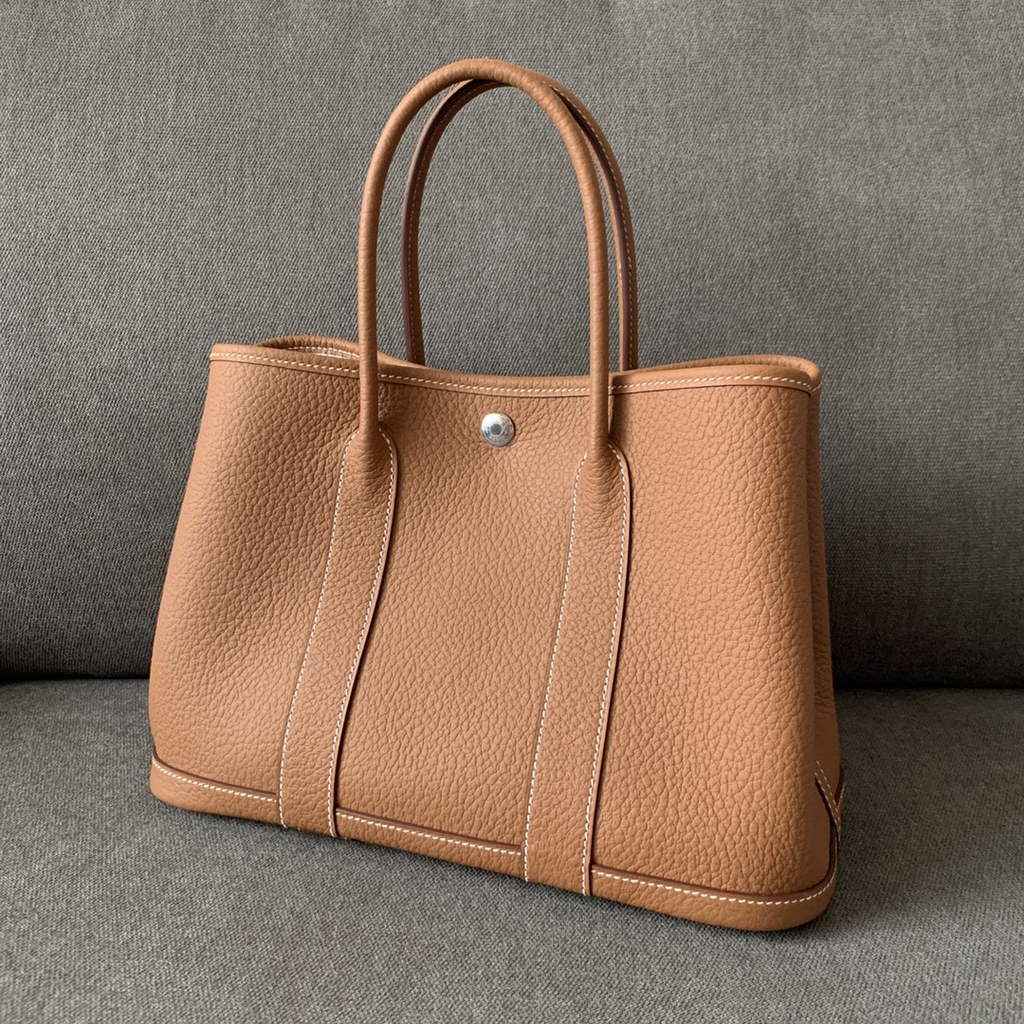 Hermes Garden Party 30 bag Negonda calfskin Light Brown