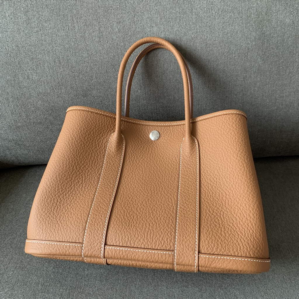 Hermes Garden Party 30 bag Negonda calfskin Light Brown