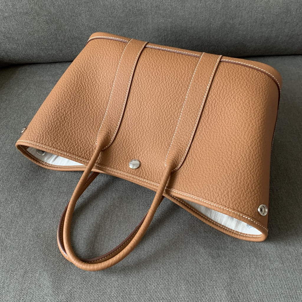 Hermes Garden Party 30 bag Negonda calfskin Light Brown