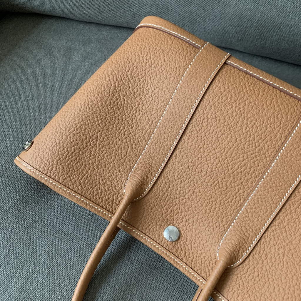 Hermes Garden Party 30 bag Negonda calfskin Light Brown