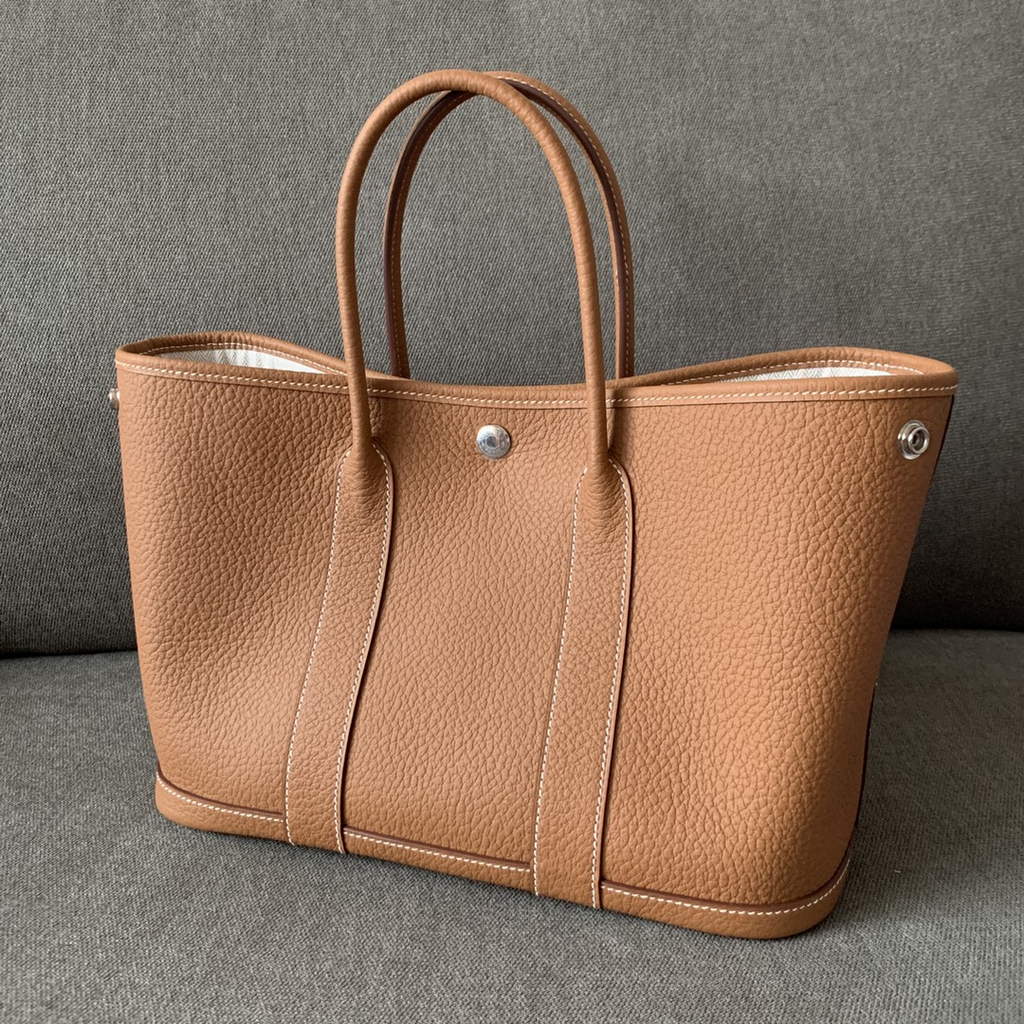 Hermes Garden Party 30 bag Negonda calfskin Light Brown