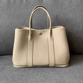 Hermes Garden Party 30 bag Negonda calfskin Light Gray