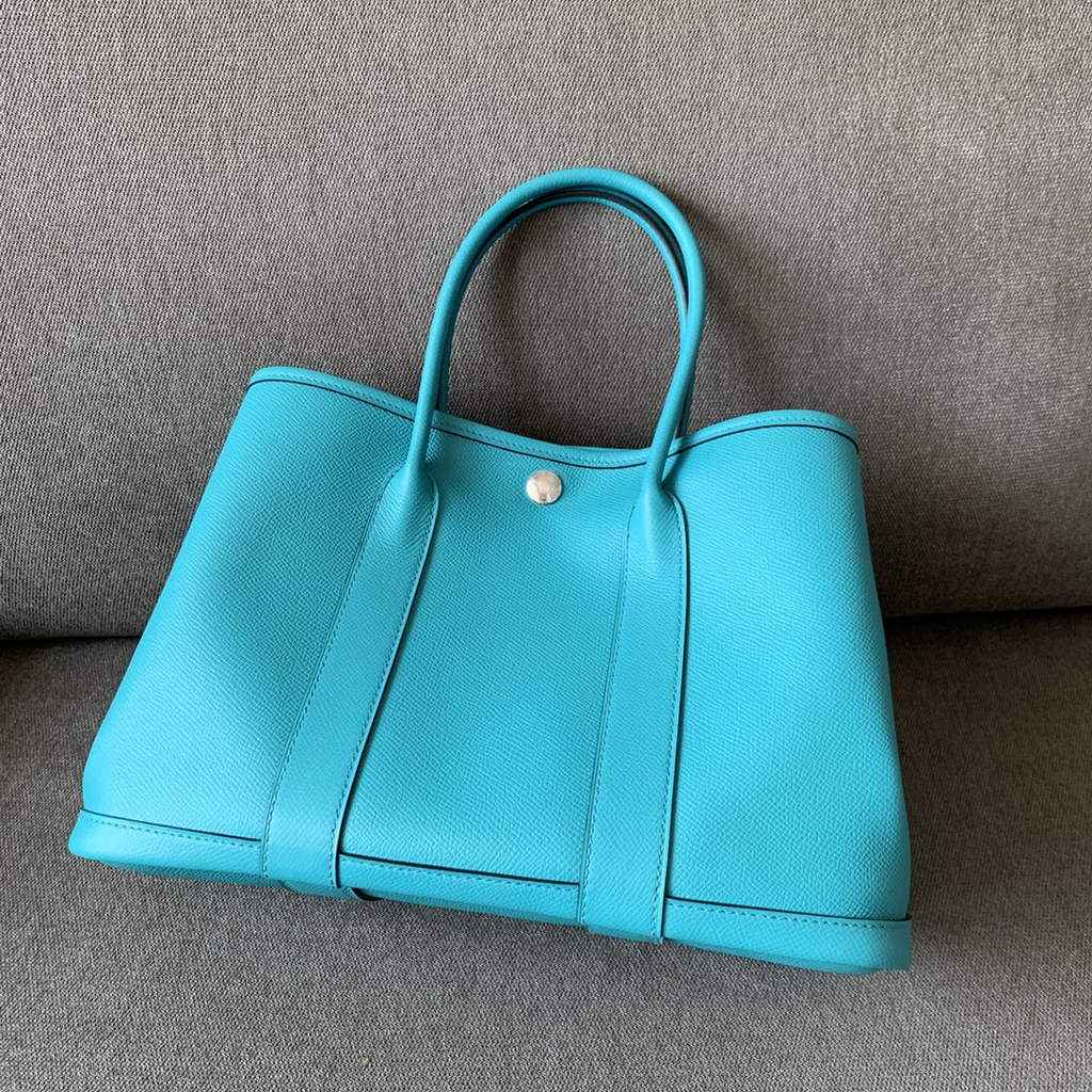 Hermes Garden Party 30 bag Epsom leather Blue