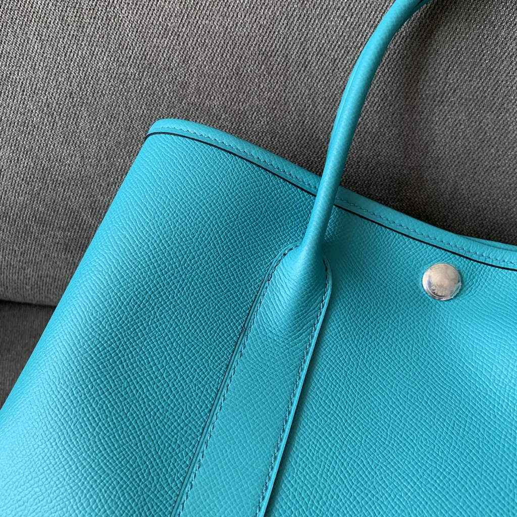 Hermes Garden Party 30 bag Epsom leather Blue
