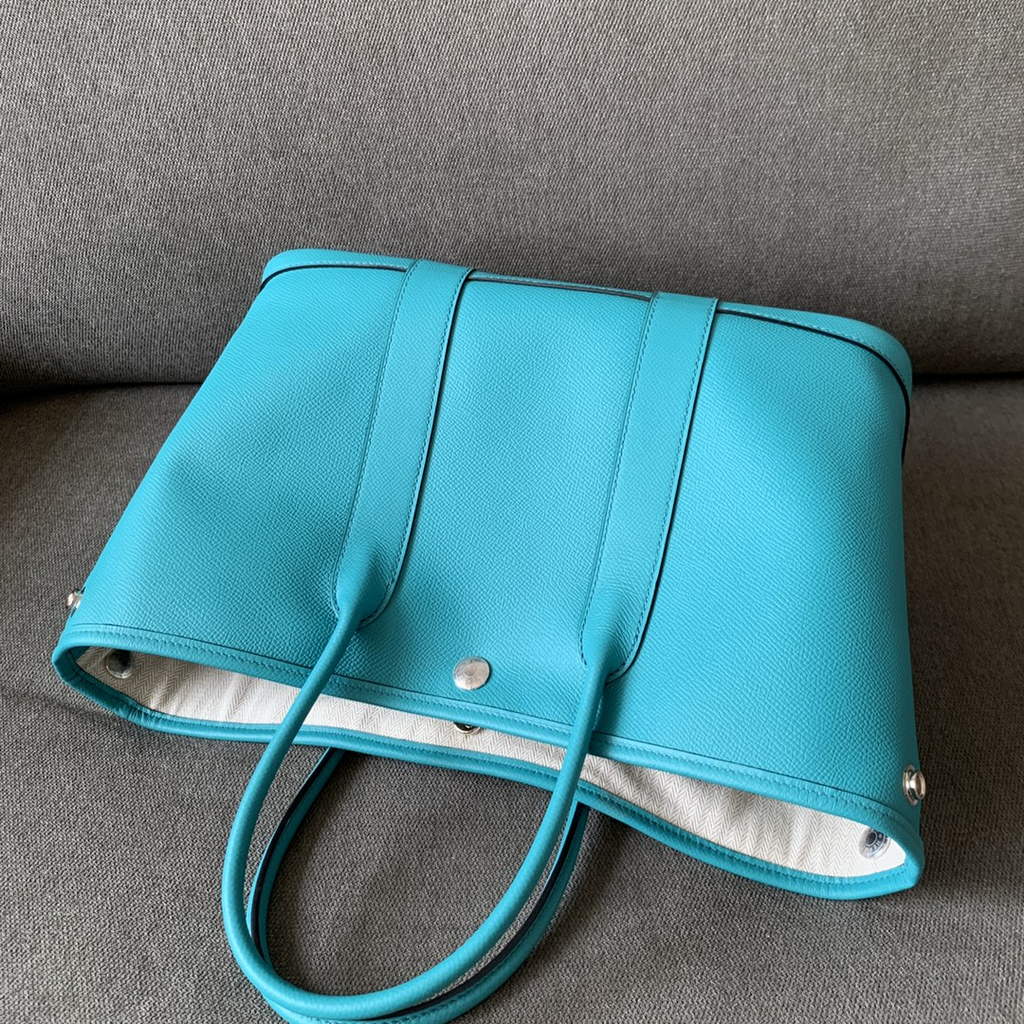 Hermes Garden Party 30 bag Epsom leather Blue