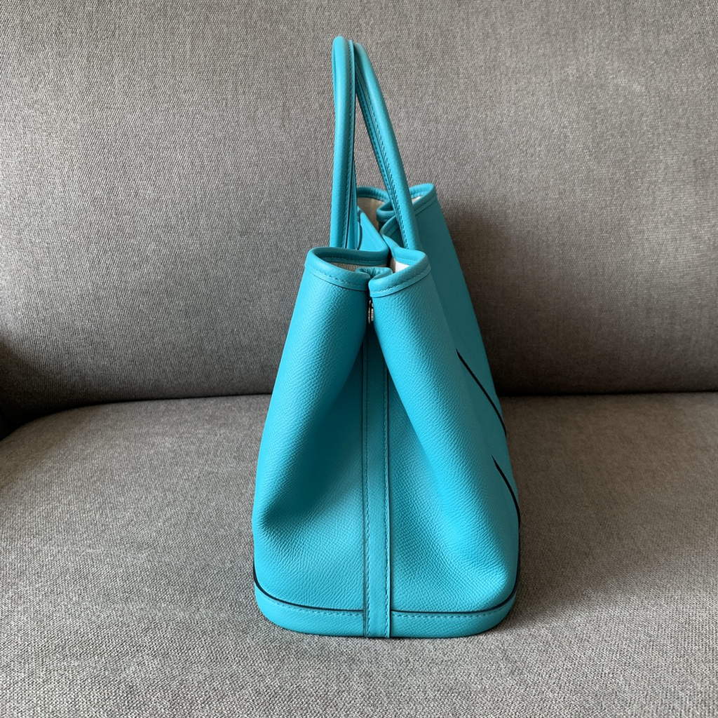 Hermes Garden Party 30 bag Epsom leather Blue