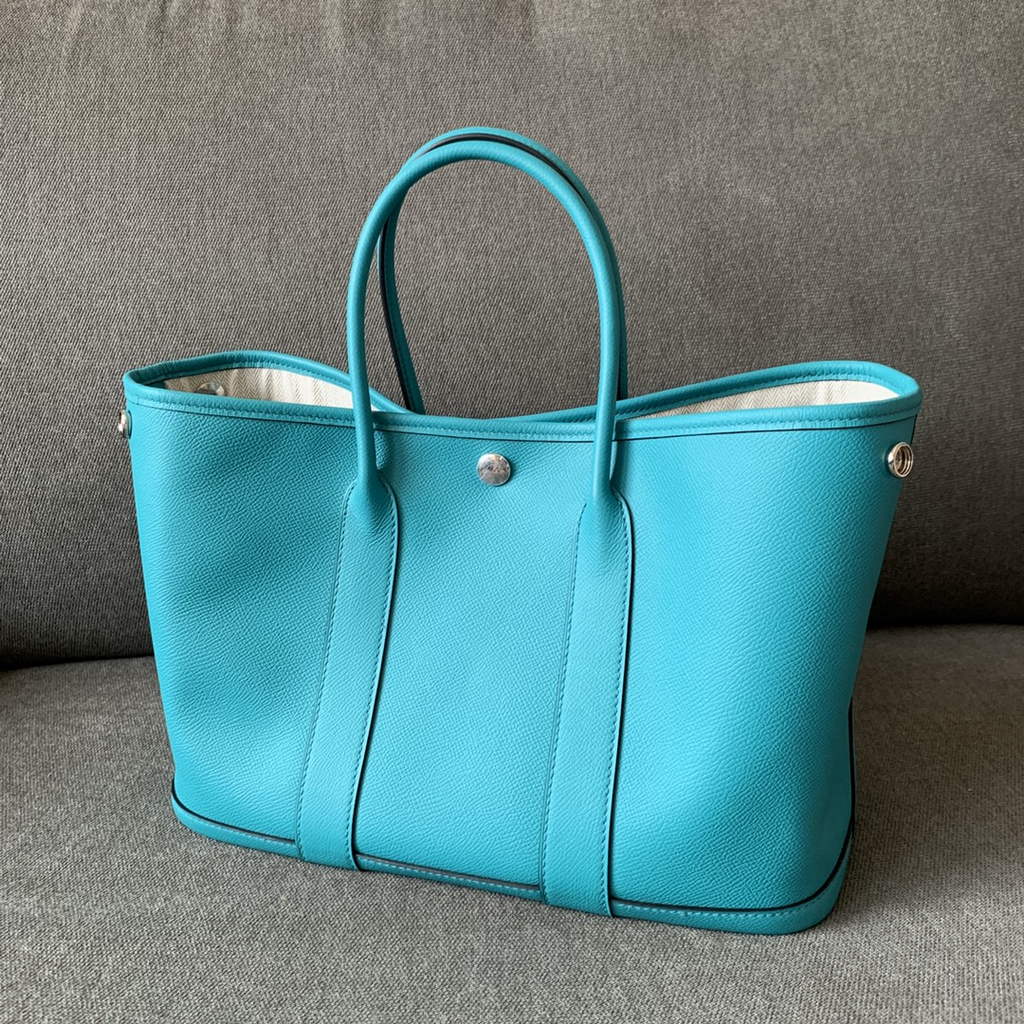 Hermes Garden Party 30 bag Epsom leather Blue