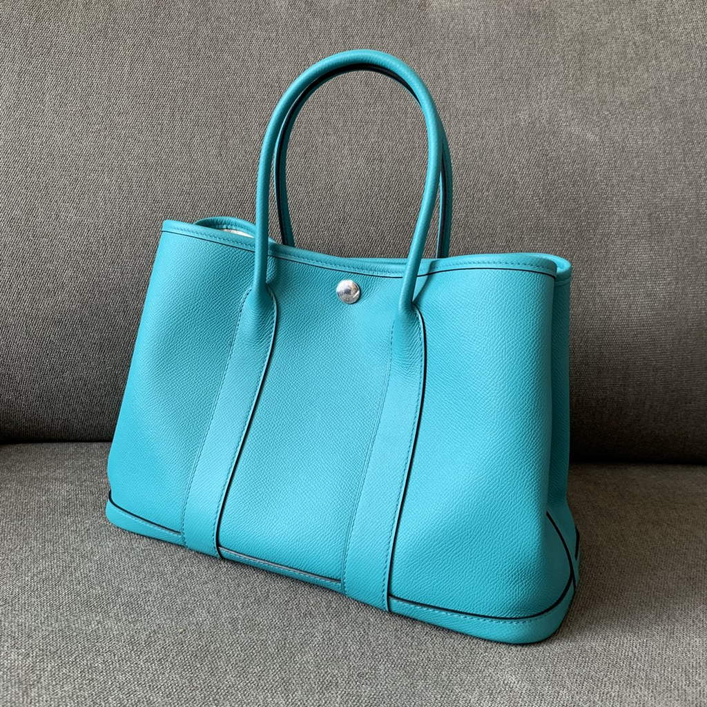 Hermes Garden Party 30 bag Epsom leather Blue