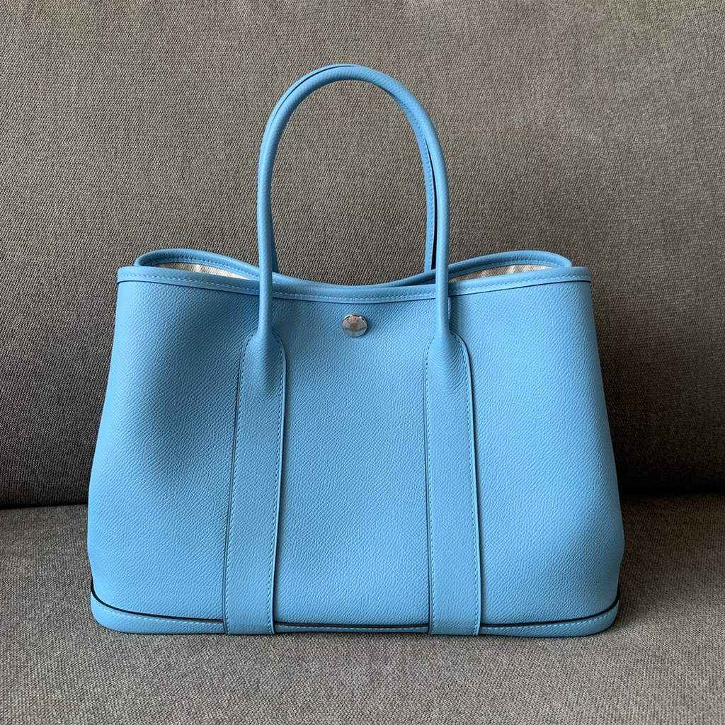 Hermes Garden Party 30 bag Epsom leather Sky Blue