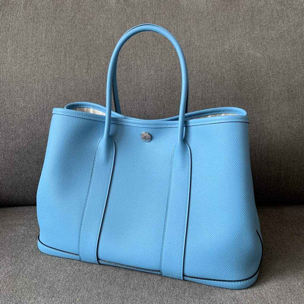 Hermes Garden Party 30 bag Epsom leather Sky Blue