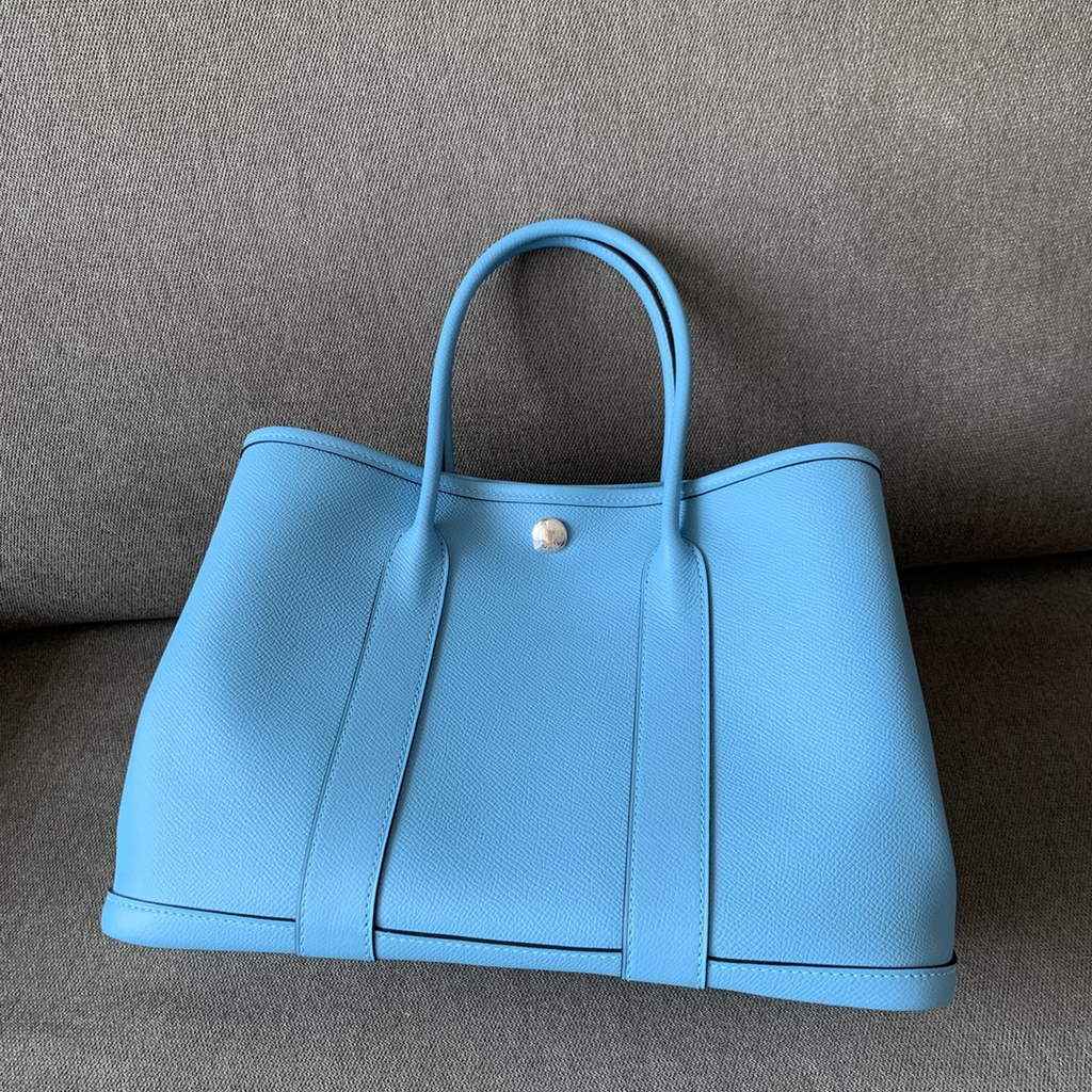 Hermes Garden Party 30 bag Epsom leather Sky Blue