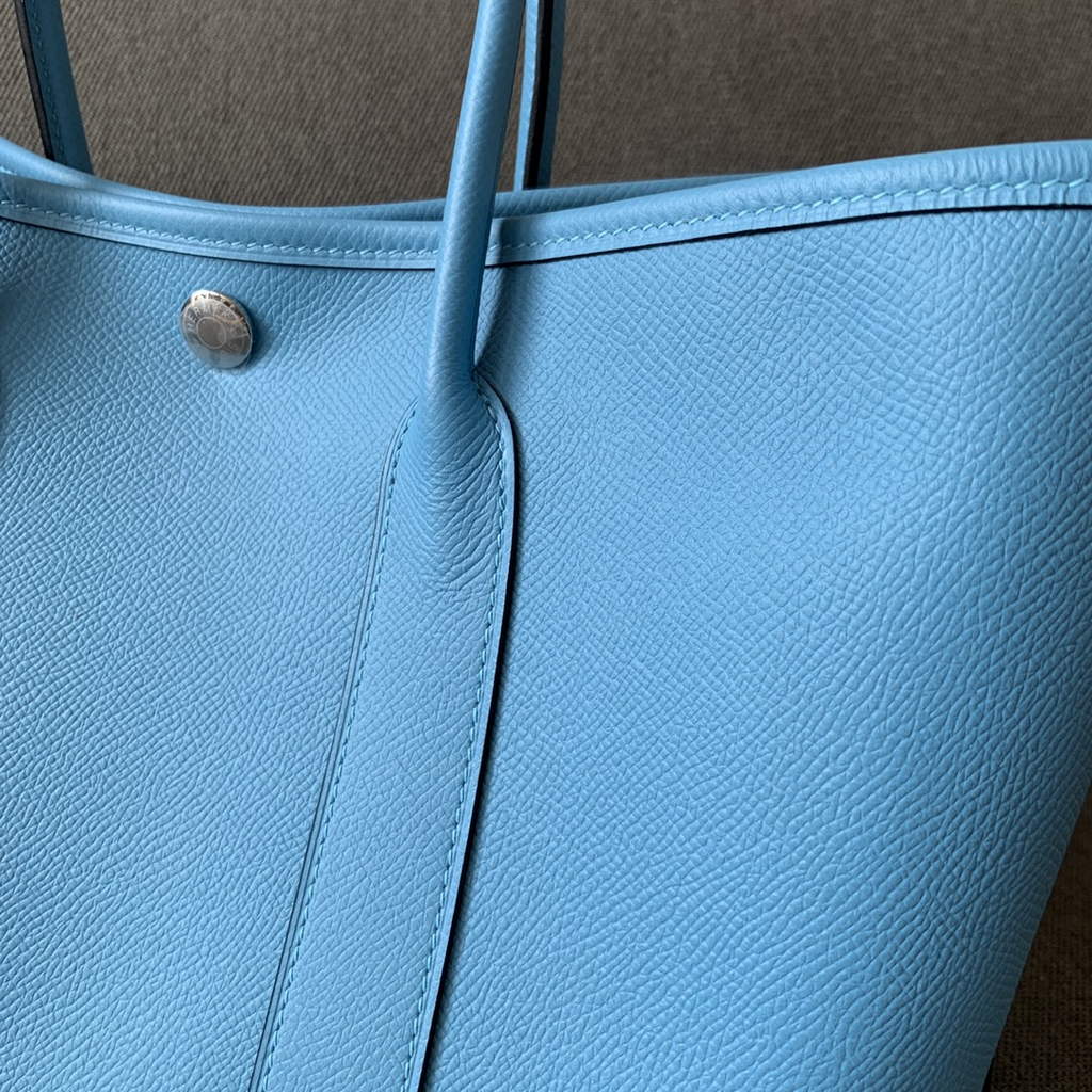 Hermes Garden Party 30 bag Epsom leather Sky Blue