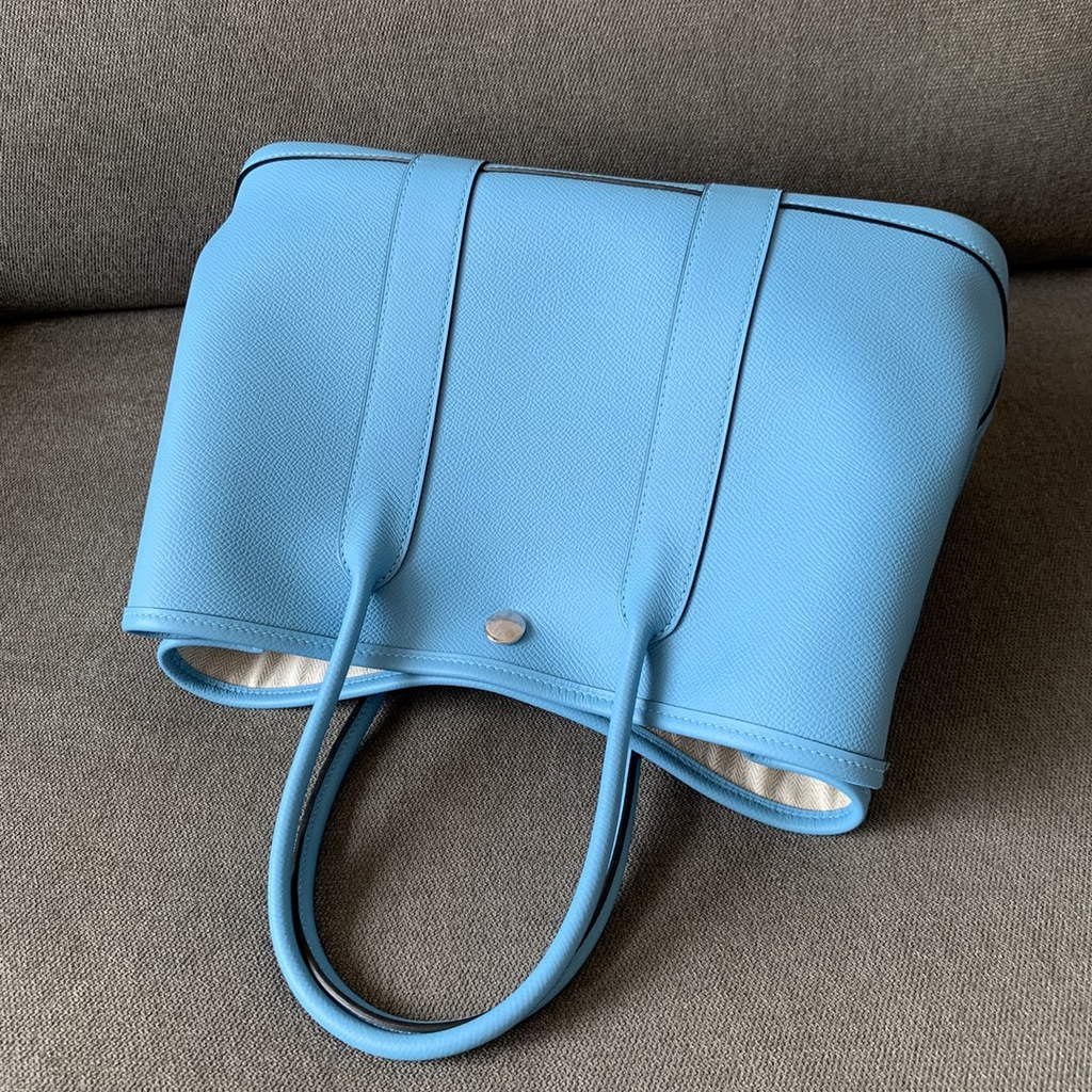 Hermes Garden Party 30 bag Epsom leather Sky Blue