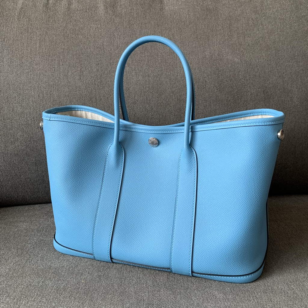 Hermes Garden Party 30 bag Epsom leather Sky Blue