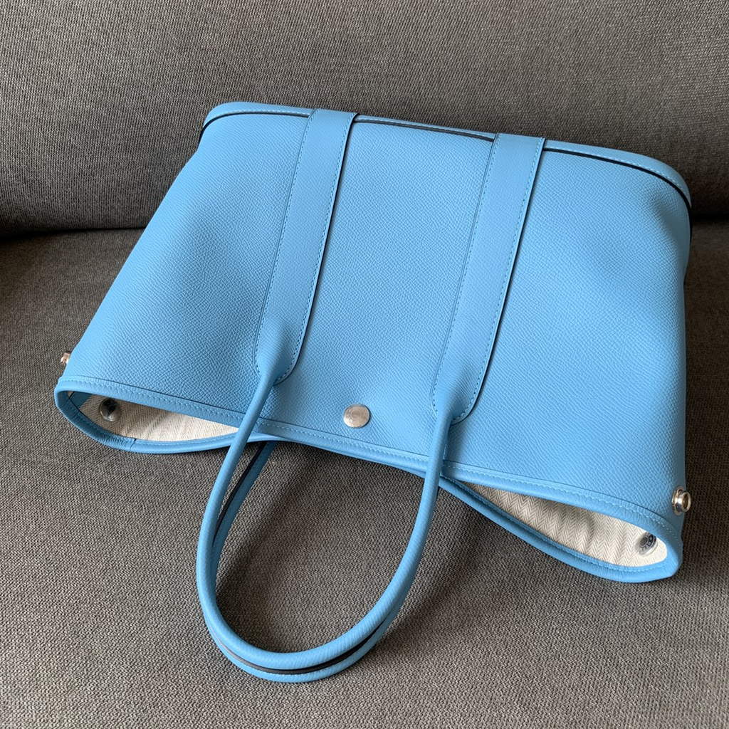 Hermes Garden Party 30 bag Epsom leather Sky Blue