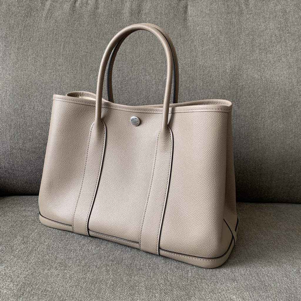 Hermes Garden Party 30 bag Epsom leather Dark Gray