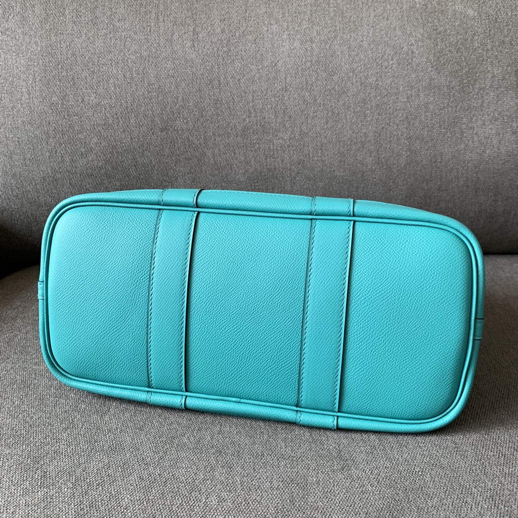 Hermes Garden Party 30 bag Epsom leather Green Blue