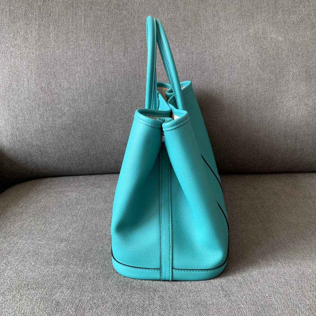 Hermes Garden Party 30 bag Epsom leather Green Blue