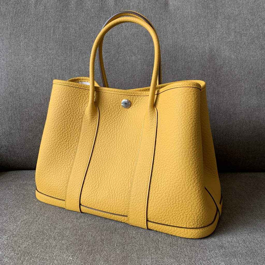 Hermes Garden Party 30 bag Negonda calfskin Yellow