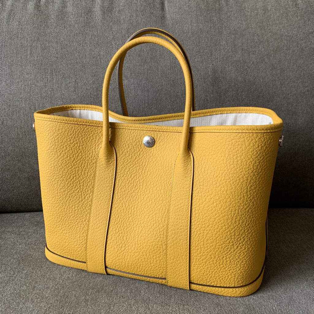 Hermes Garden Party 30 bag Negonda calfskin Yellow