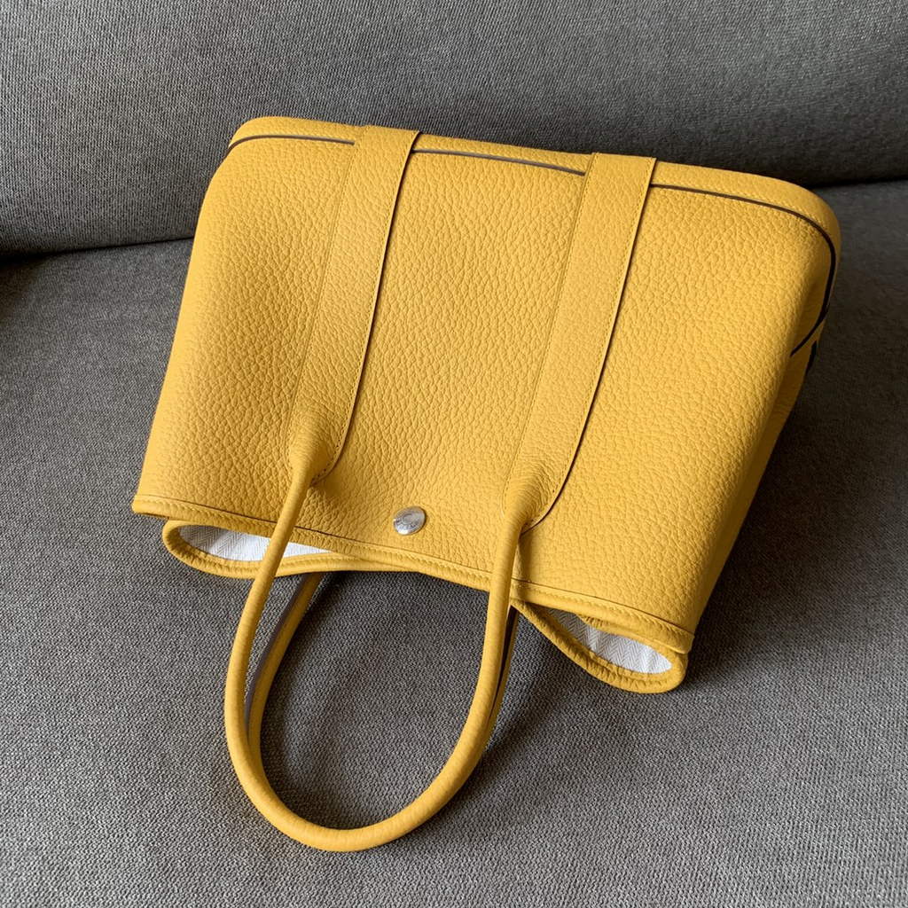 Hermes Garden Party 30 bag Negonda calfskin Yellow