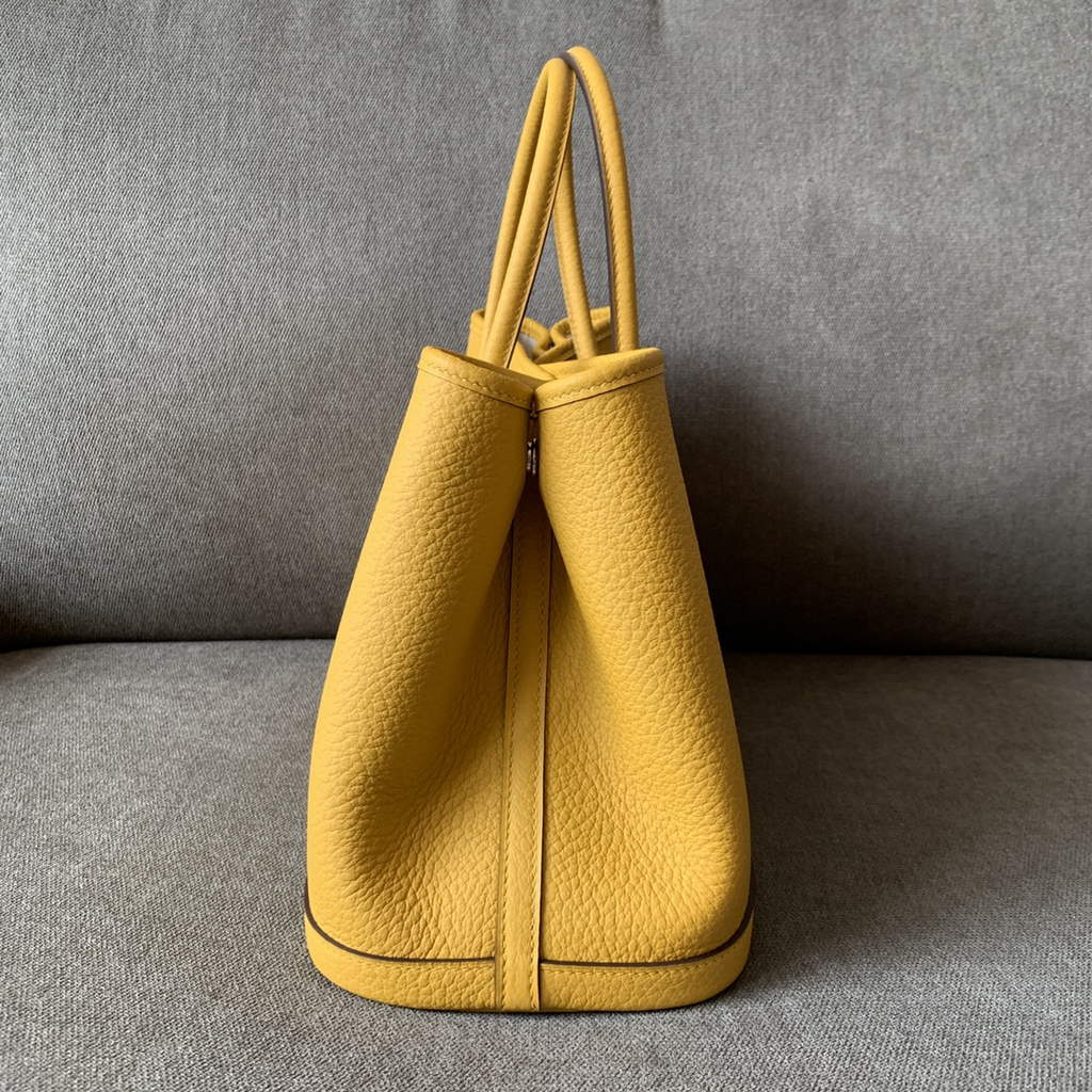 Hermes Garden Party 30 bag Negonda calfskin Yellow