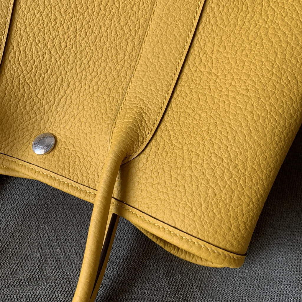 Hermes Garden Party 30 bag Negonda calfskin Yellow