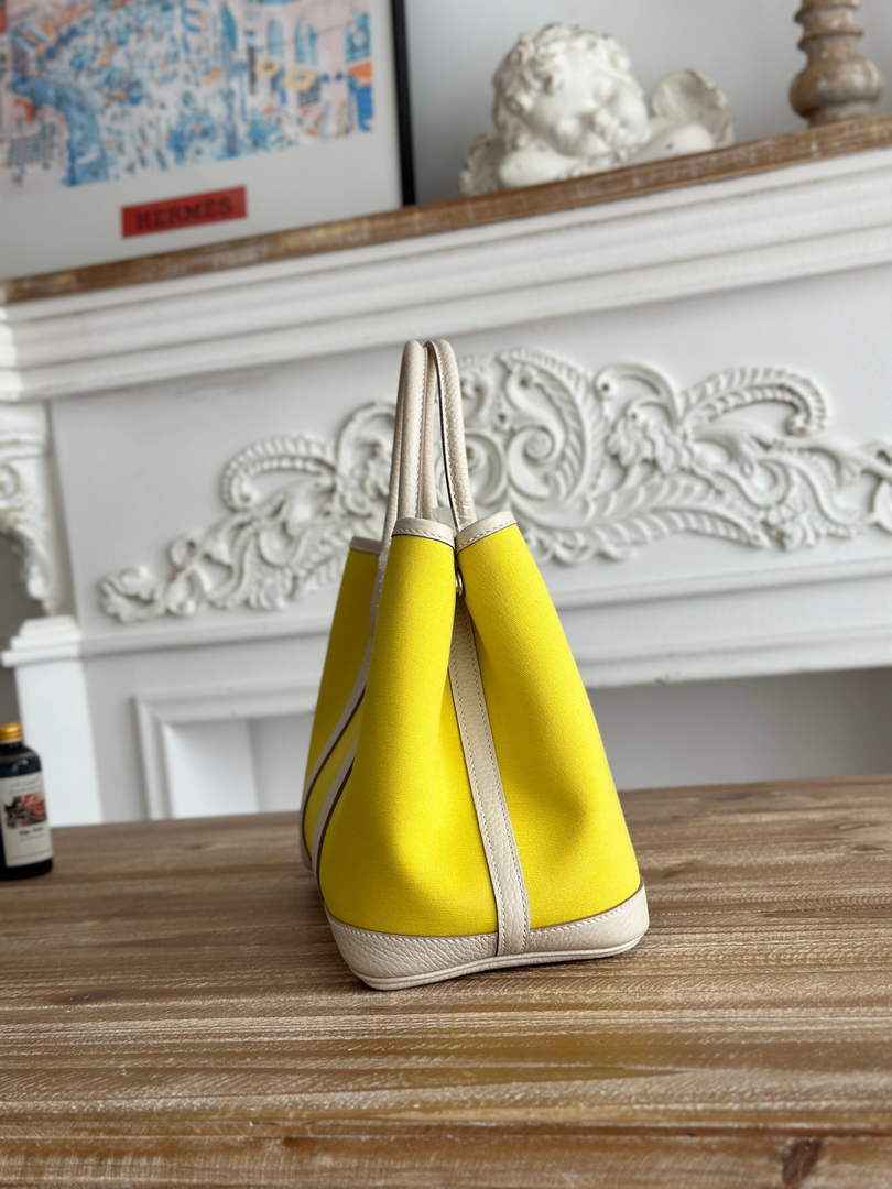 Hermes Garden Party 30 bag H266752 Lemon Yellow beige
