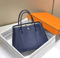 Hermes Garden Party 30 bag Navy Blue Togo leather