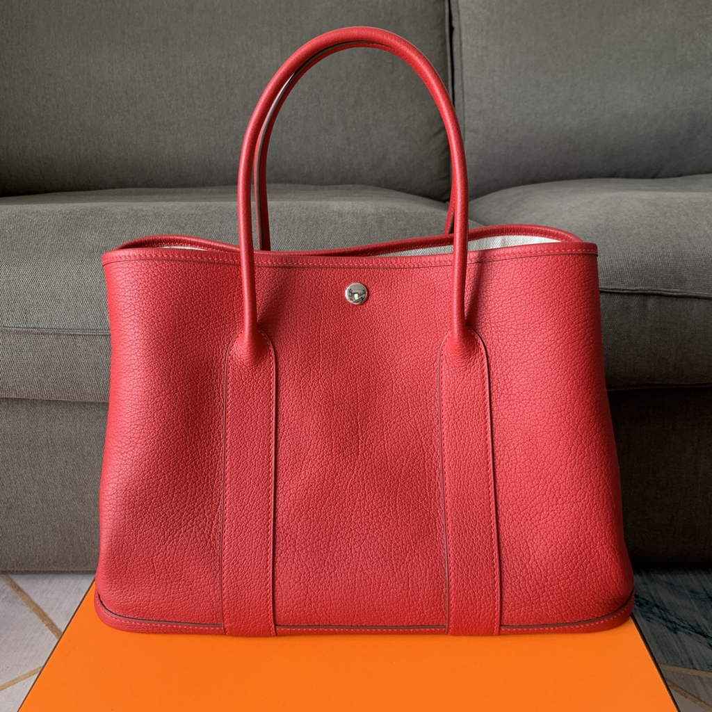 Hermes Garden Party 36 bag Red Togo leather