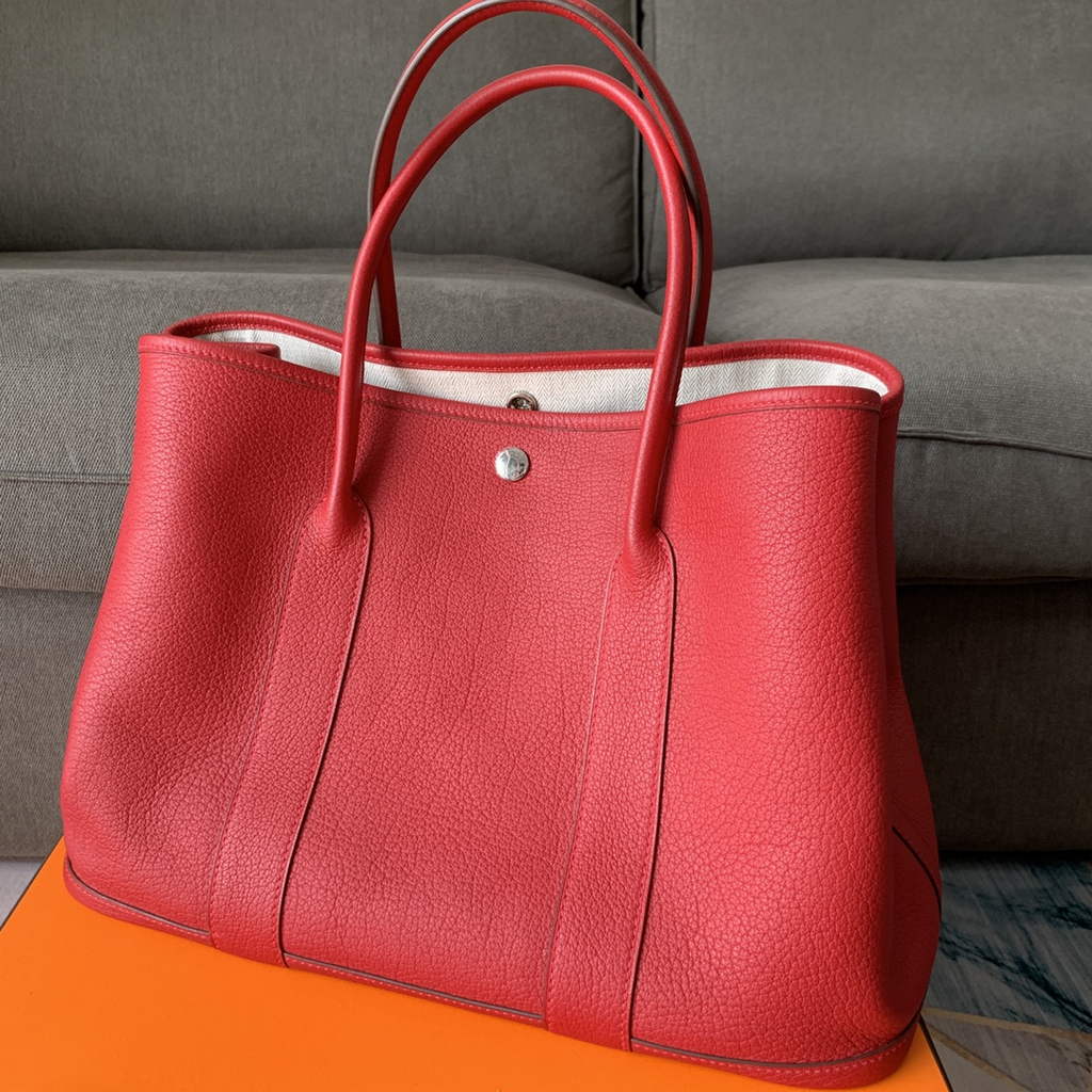 Hermes Garden Party 36 bag Red Togo leather