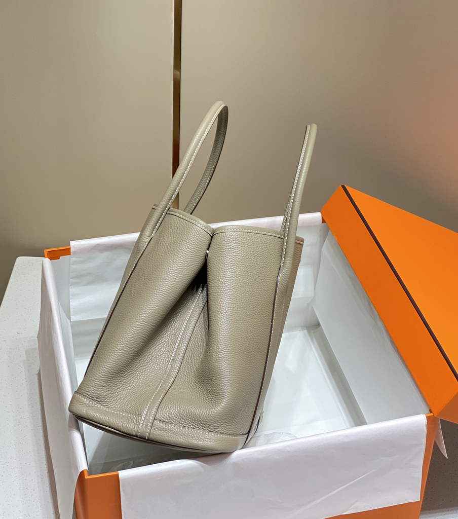 Hermes Garden Party 36 bag Light Gray Togo leather