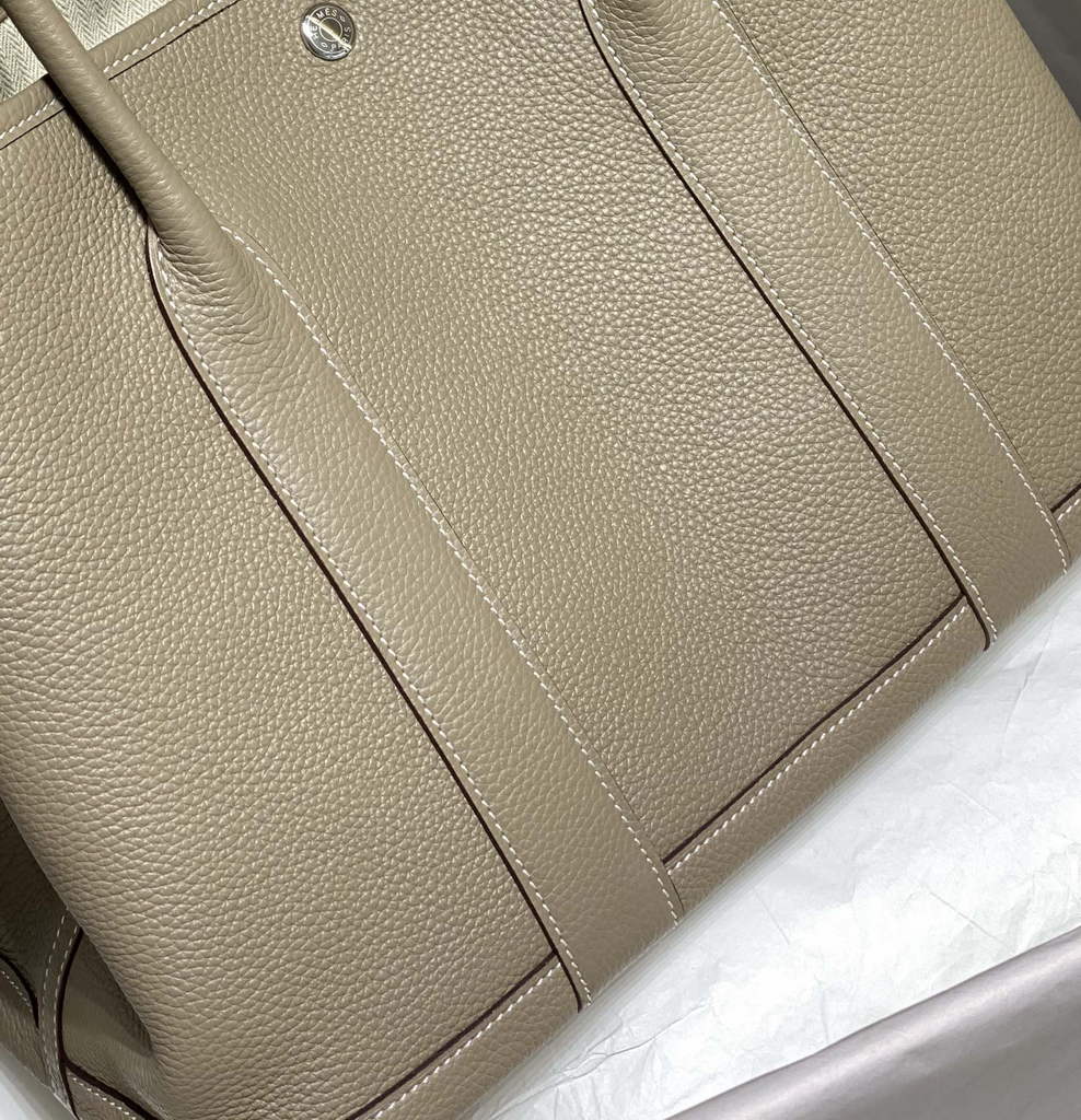 Hermes Garden Party 36 bag Light Gray Togo leather