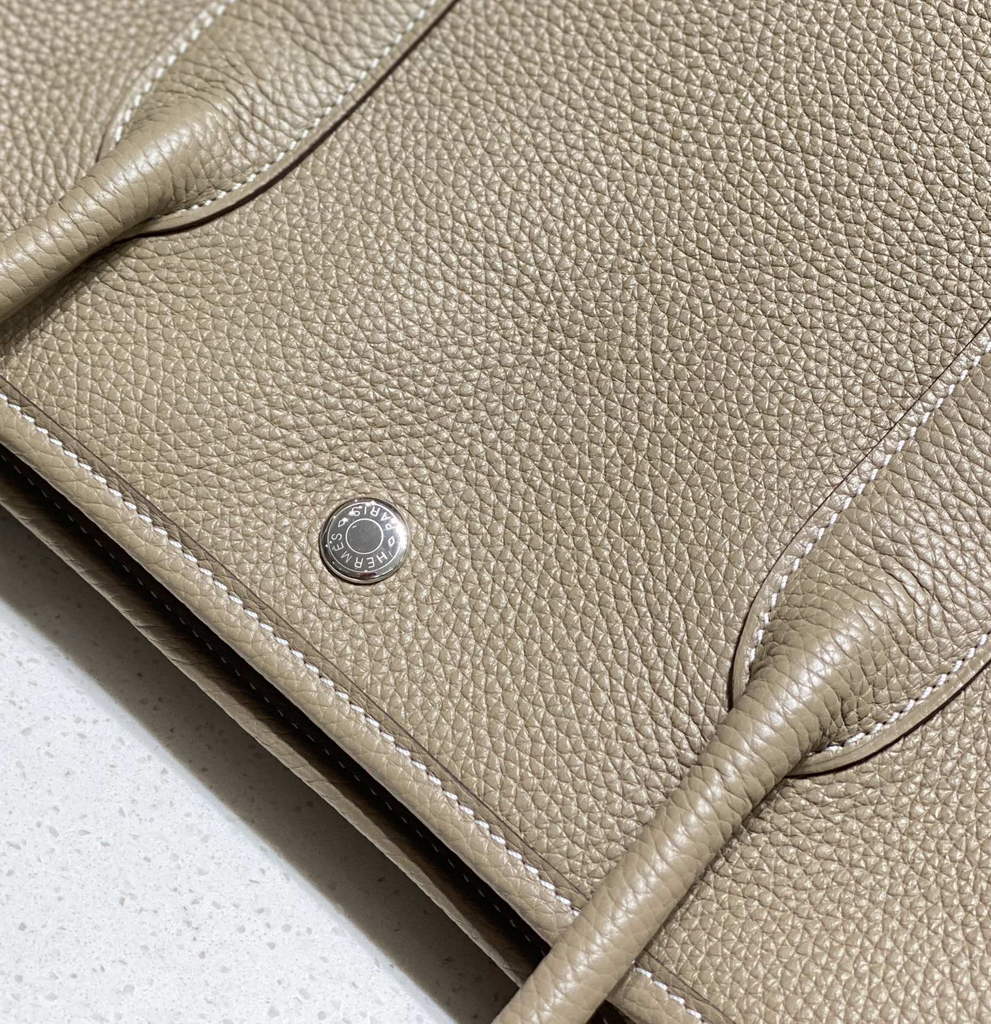 Hermes Garden Party 36 bag Light Gray Togo leather