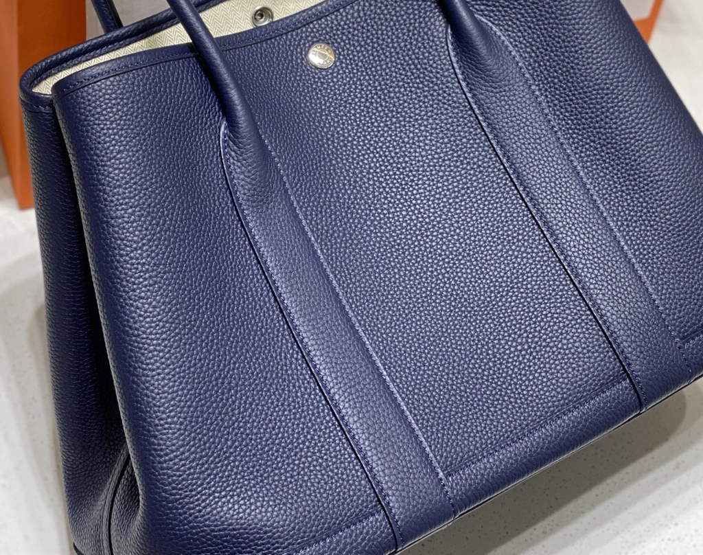 Hermes Garden Party 36 bag Navy Blue Togo leather