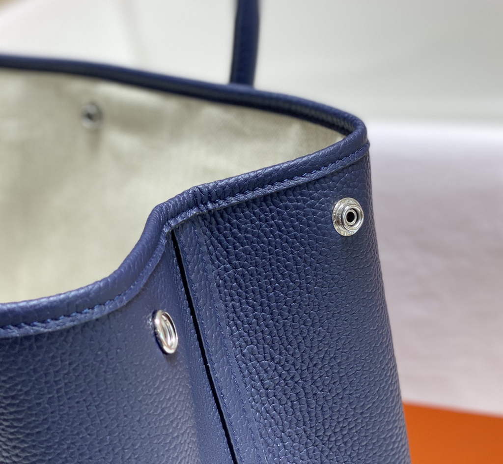 Hermes Garden Party 36 bag Navy Blue Togo leather