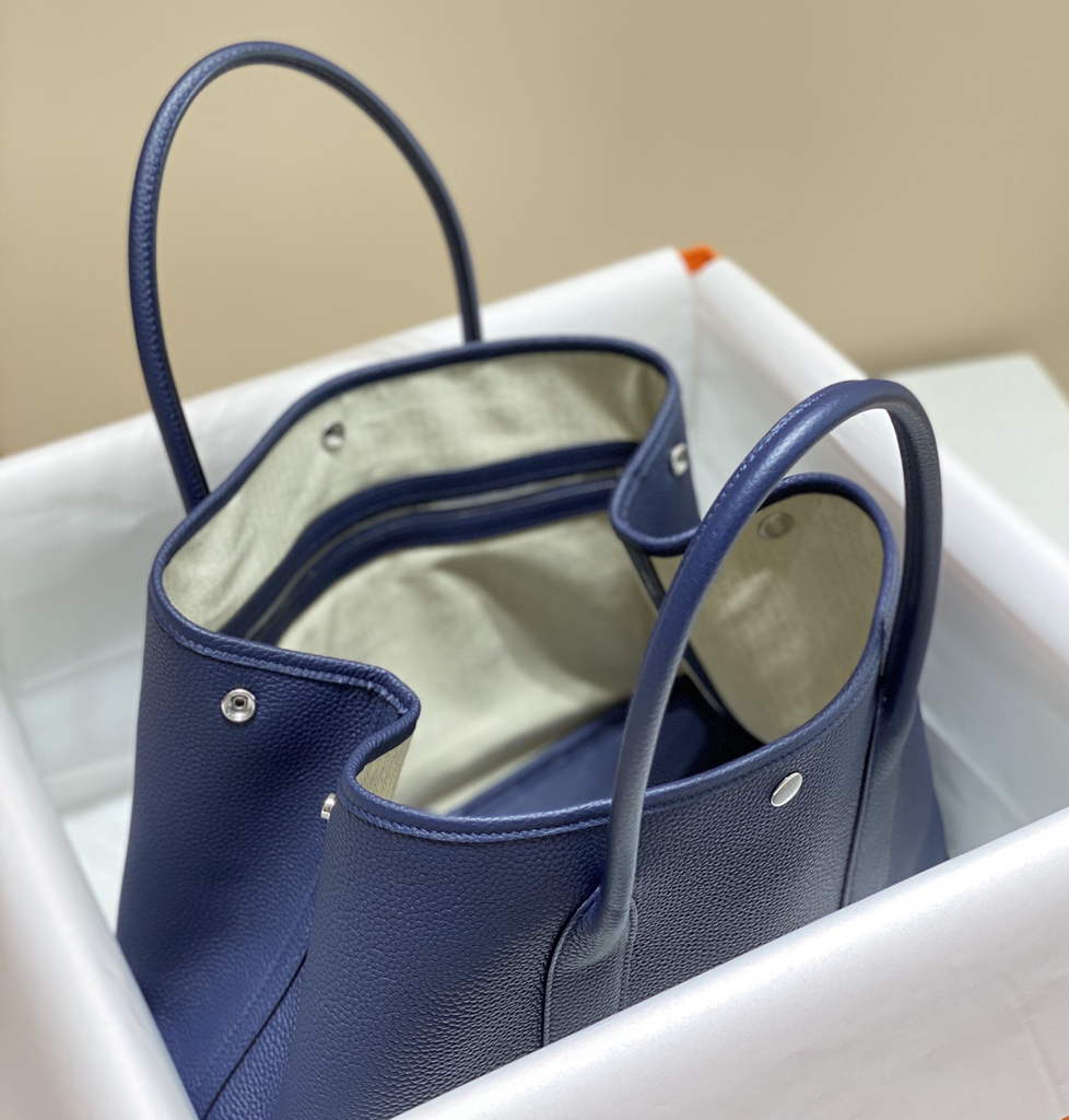 Hermes Garden Party 36 bag Navy Blue Togo leather