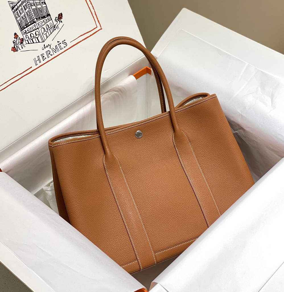 Hermes Garden Party 36 bag Light Brown Togo leather
