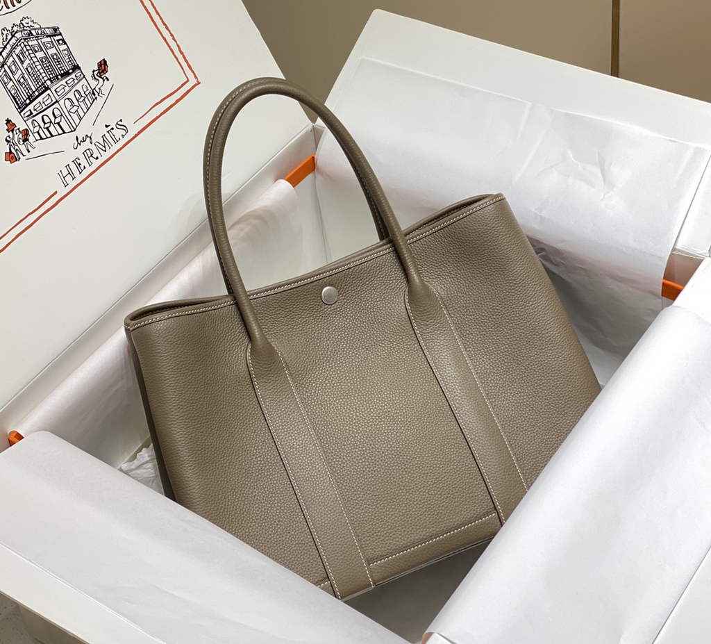 Hermes Garden Party 36 bag Gray Togo leather