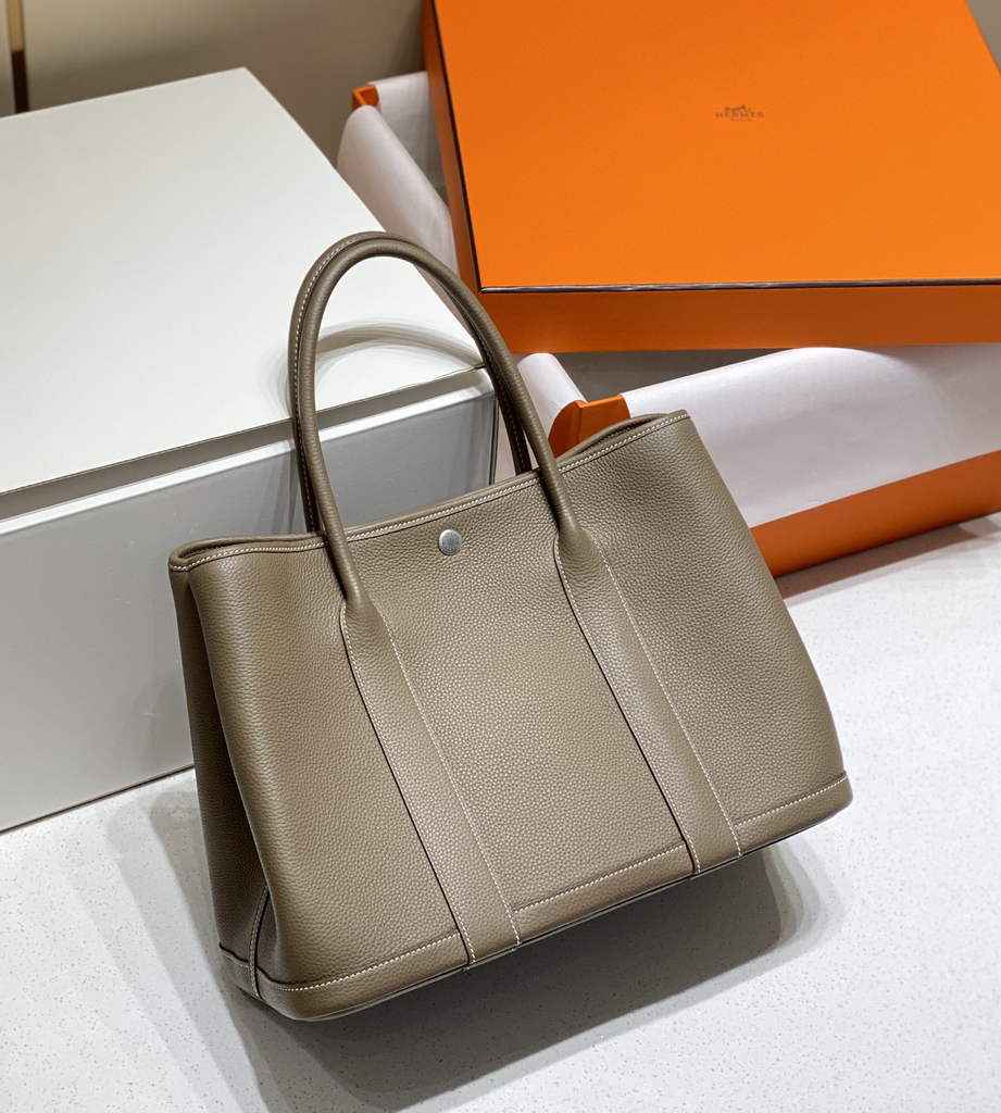 Hermes Garden Party 36 bag Gray Togo leather