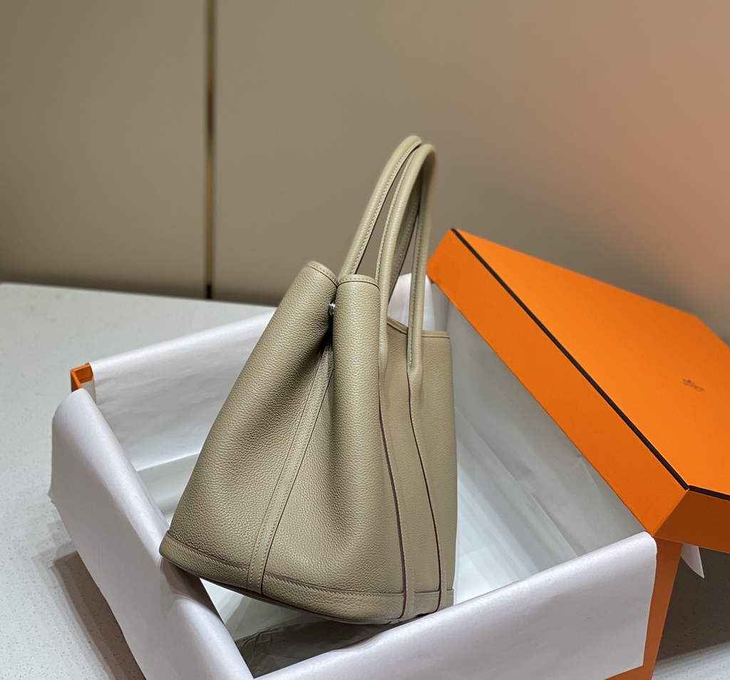 Hermes Garden Party 36 bag Light Gray Togo leather