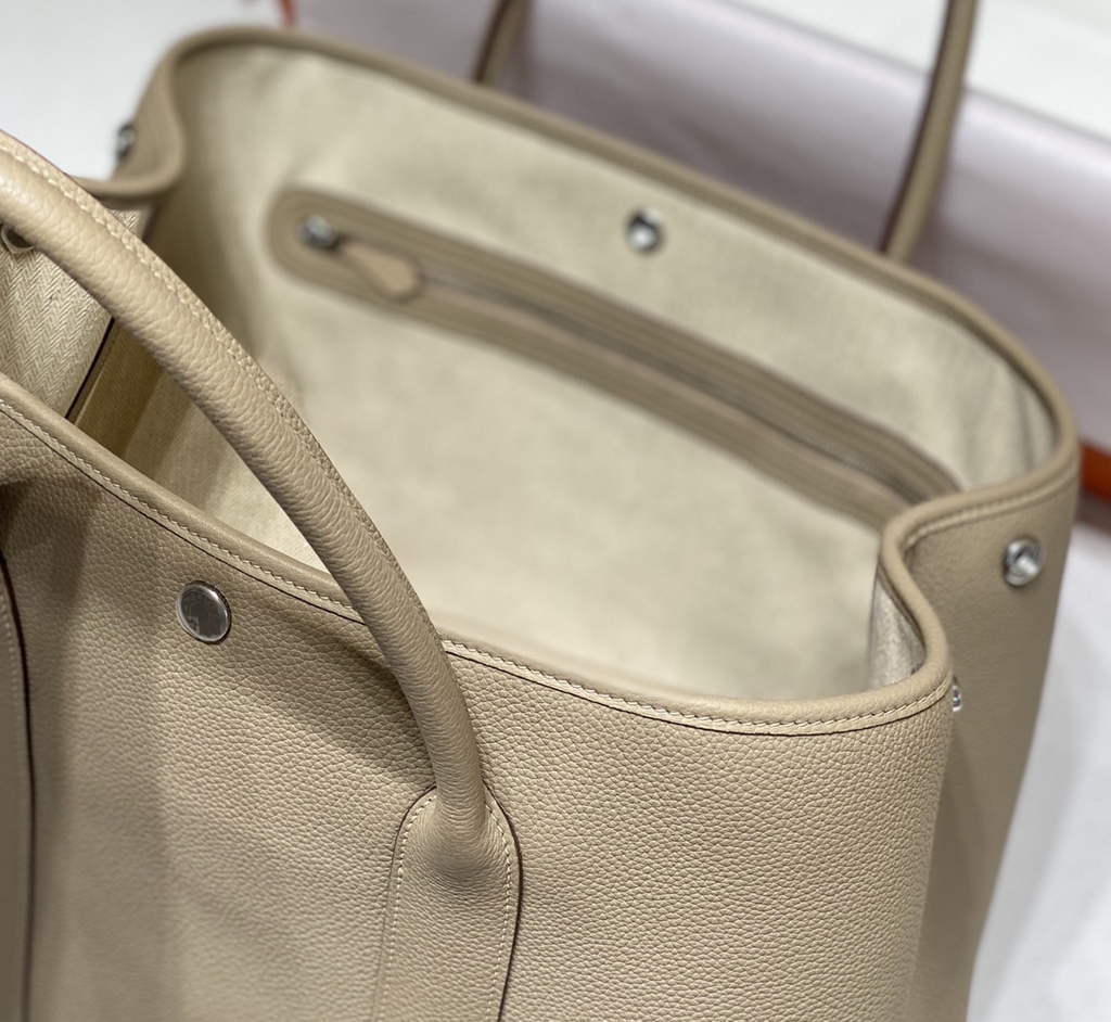 Hermes Garden Party 36 bag Light Gray Togo leather