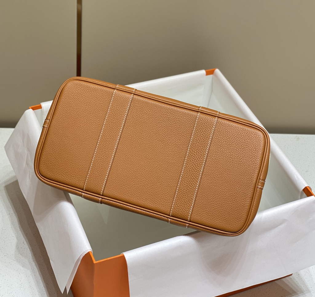 Hermes Garden Party 36 bag H066781 Canvas Togo leather Orange