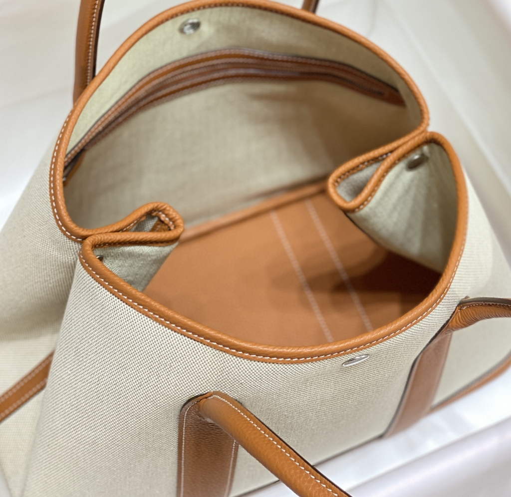 Hermes Garden Party 36 bag H066781 Canvas Togo leather Orange