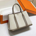 Hermes Garden Party 36 bag H066781 Canvas Togo leather Gray
