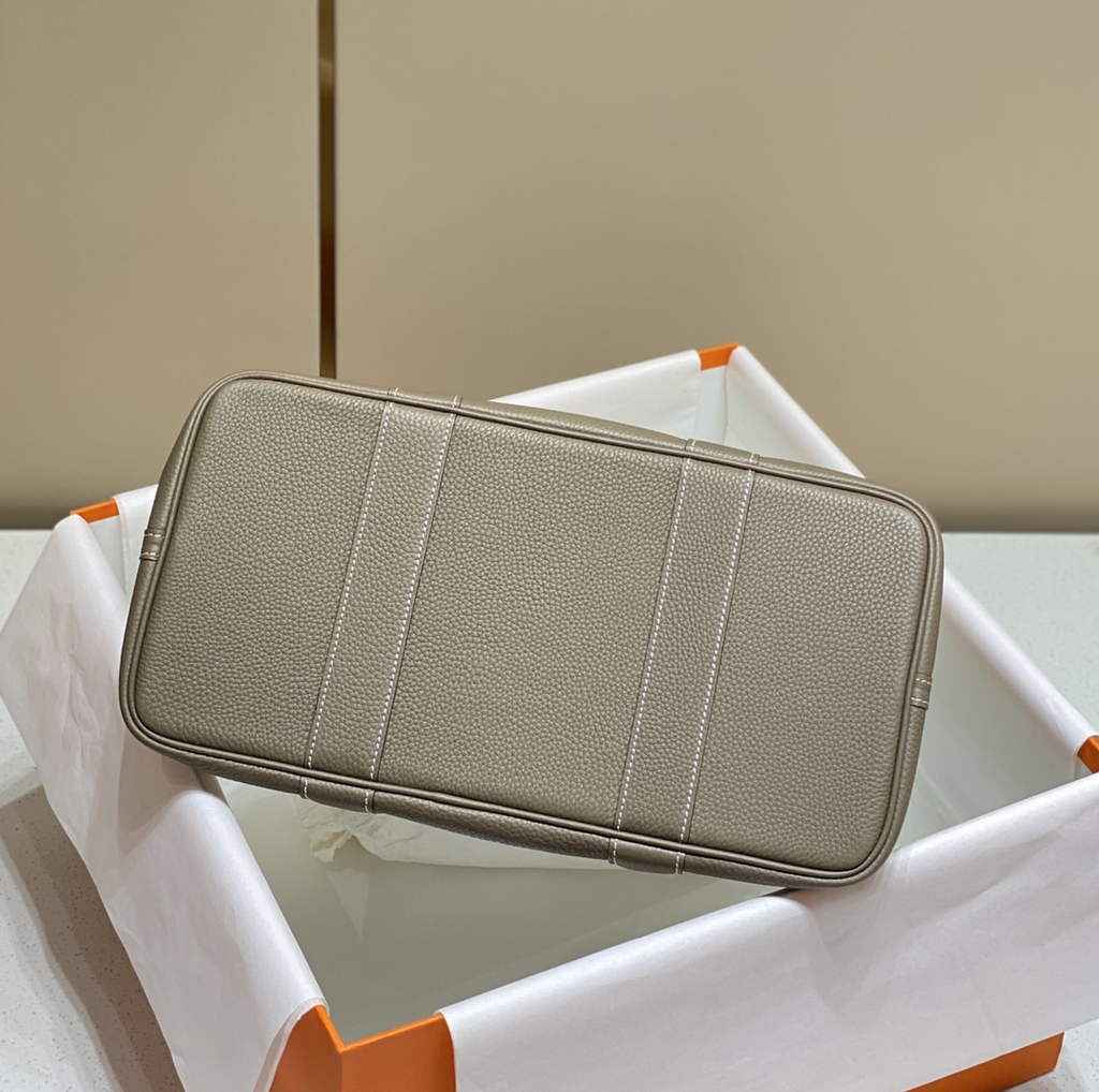 Hermes Garden Party 36 bag H066781 Canvas Togo leather Gray