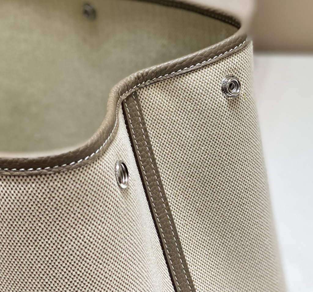 Hermes Garden Party 36 bag H066781 Canvas Togo leather Gray
