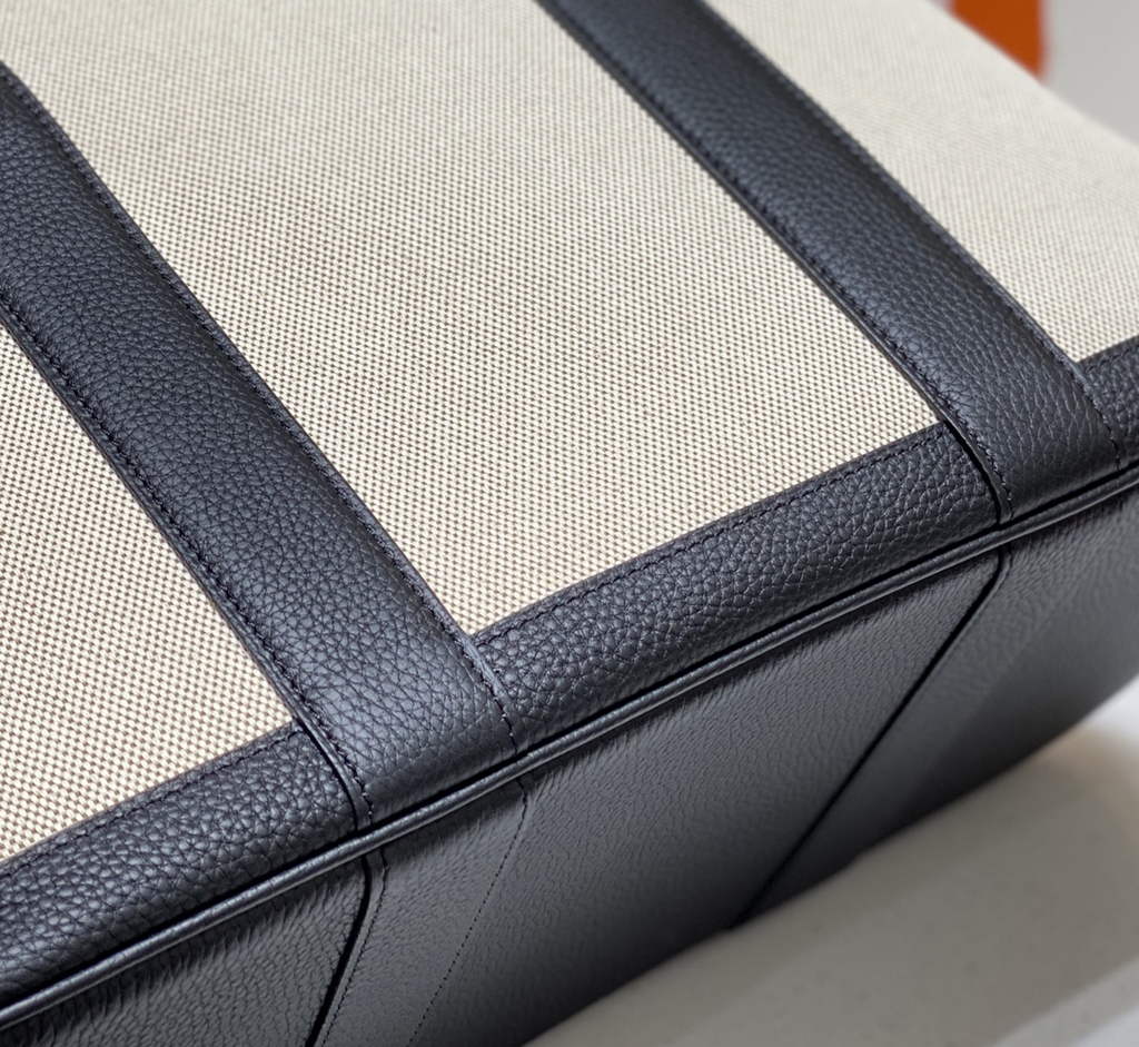 Hermes Garden Party 36 bag H066781 Canvas Togo leather Black