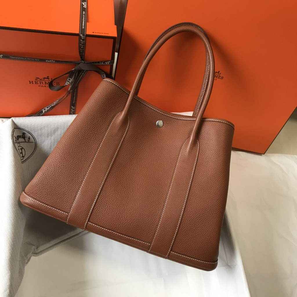 Hermes Garden Party 36 bag Dark Brown Togo leather